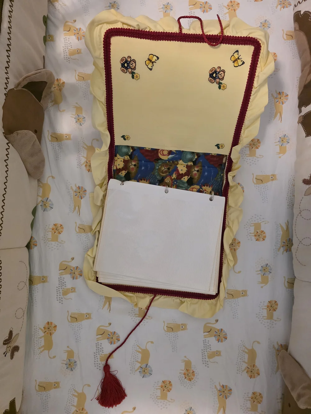 Vintage Ruffled Teddy Bear Photo Album